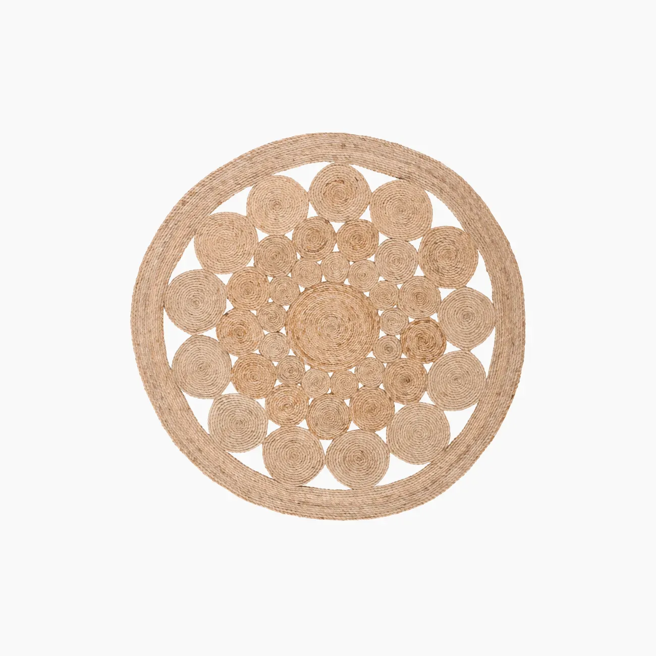 Round Teardrops Jute Rug