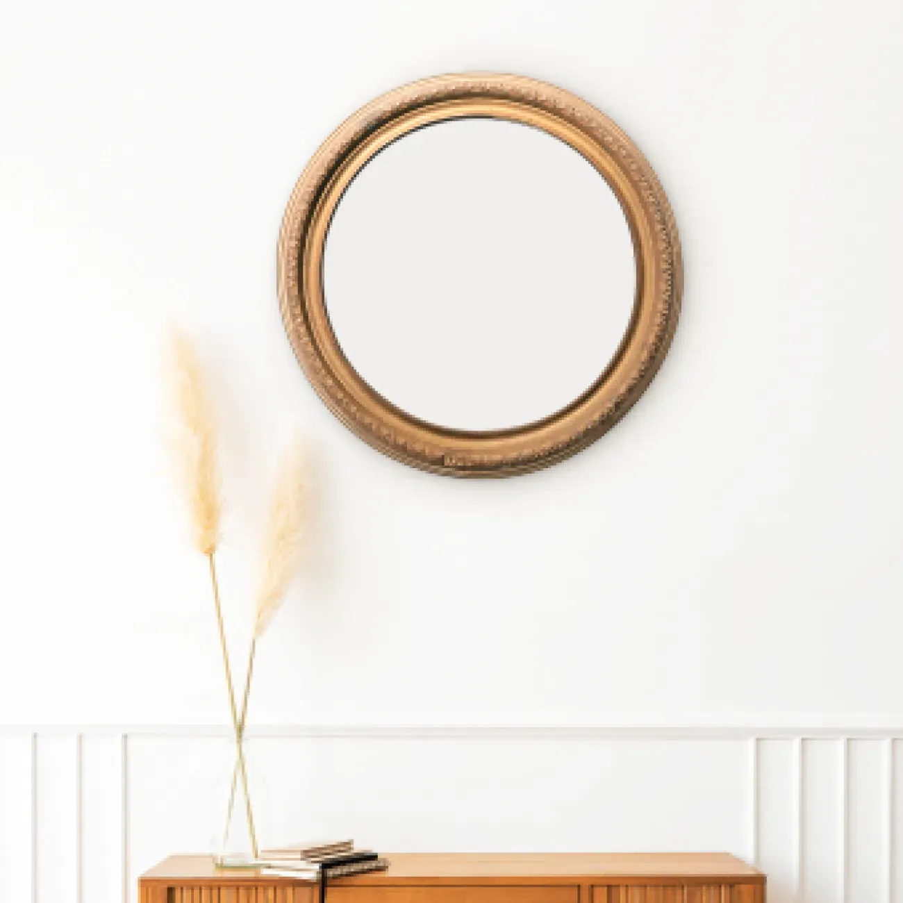 Mid Century Aesthetic Round Mirror